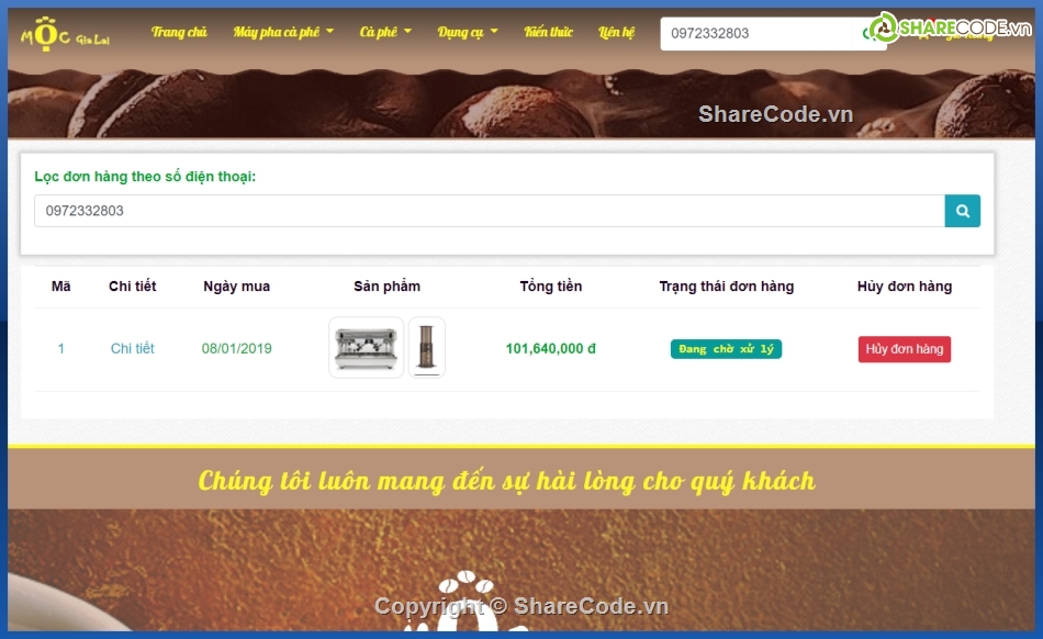 website bán máy pha cà phê,website bán hàng,Website bán máy cafe,code website bán hàng asp.net